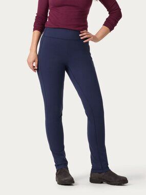 Duluth Trading NoGA Classic Slim Leg Pants Women's L x 31 Navy Blue Stretch